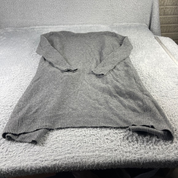 Jolie Gray Open Front Longline Cardigan Sweater Pockets Mens ML Heather Gray - Picture 7 of 7